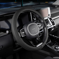 Оплетка SKYWAY Standart-1 М (370-390мм) Черная экокожа